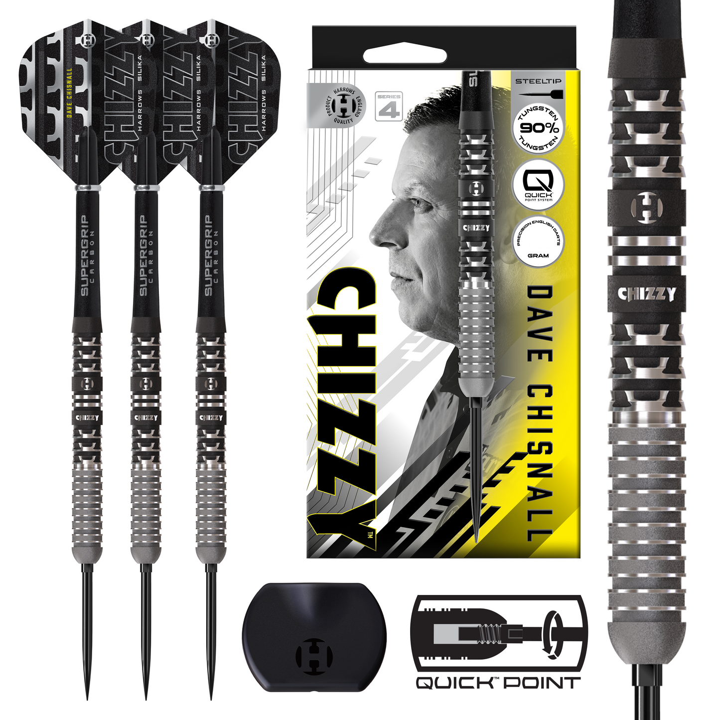 Harrows Dave Chizzy Chisnall Series 4 90% Tungsten Quick Point Dart Set