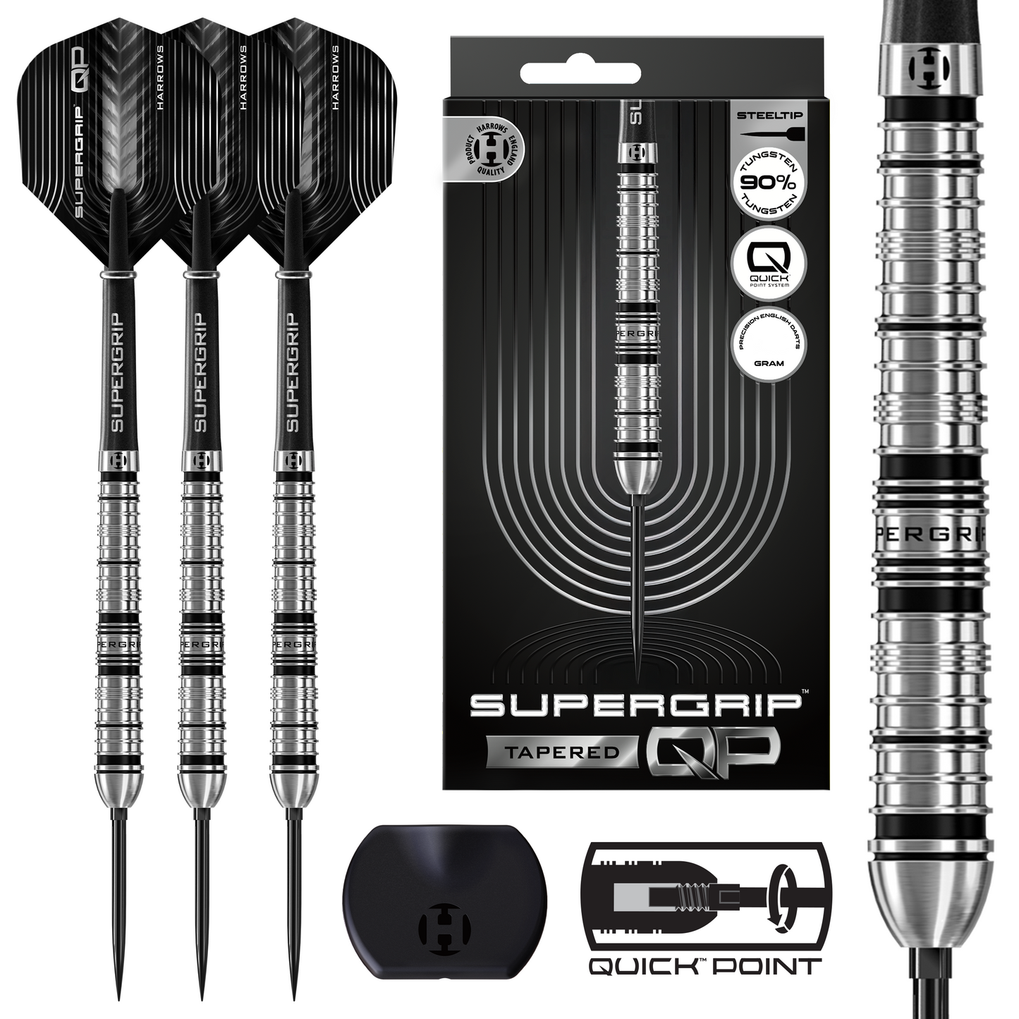 Harrows Supergrip 90% Tungsten Quick Point Dart Set