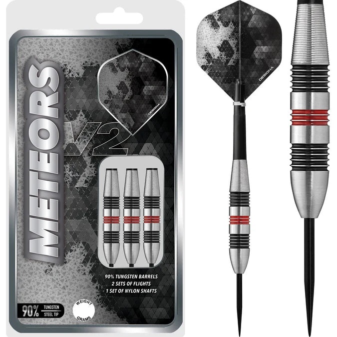 Designa Meteors 90 V2 M2 Ringed 90% Tungsten Steel Tip Dart Set image 0
