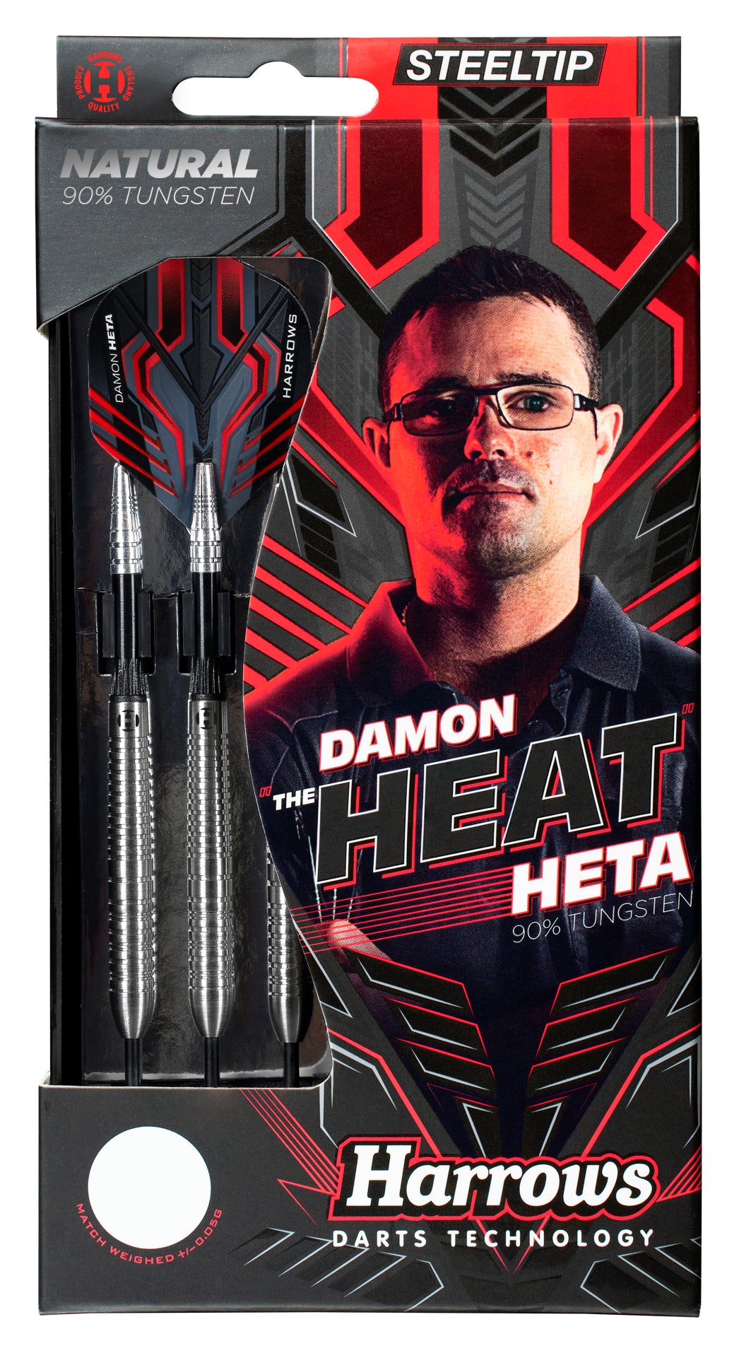 Harrows Damon Heta 90% Tungsten Natural Dart Set image 0