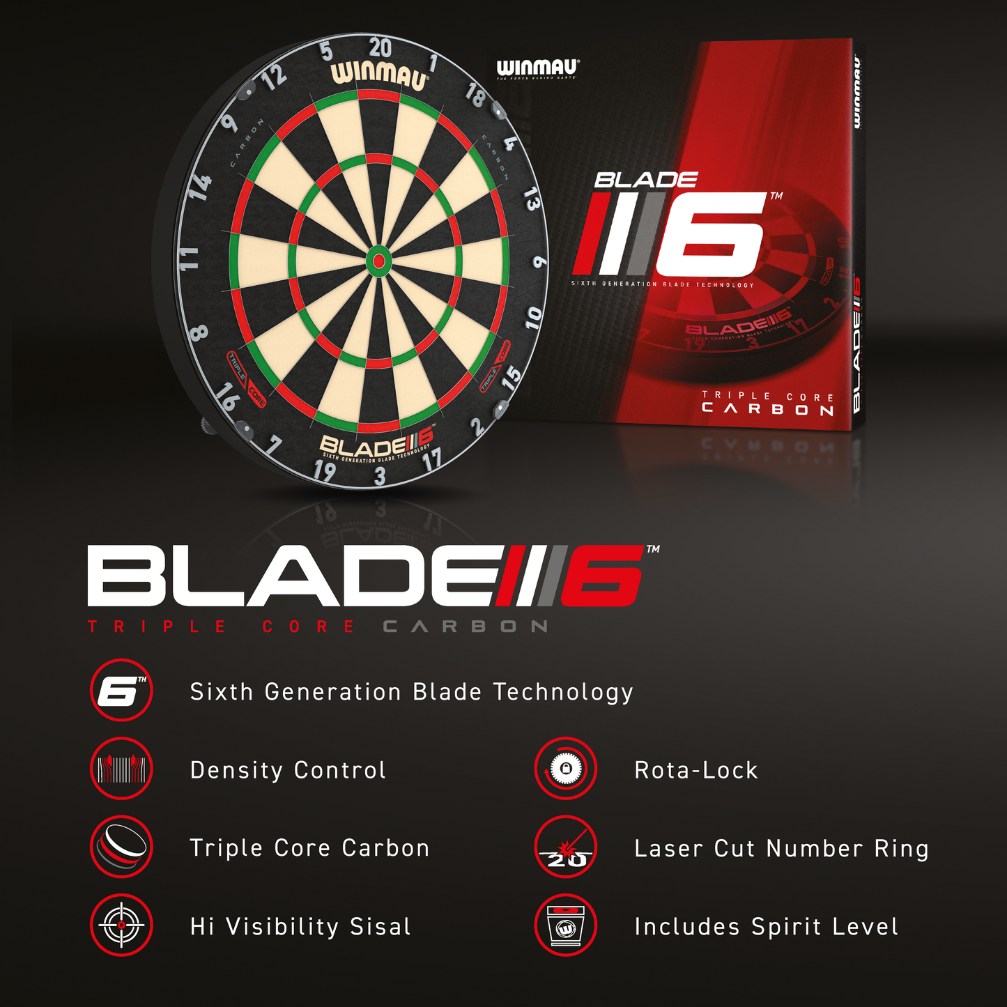 Winmau Blade 6 Triple Core Dartboard image 1