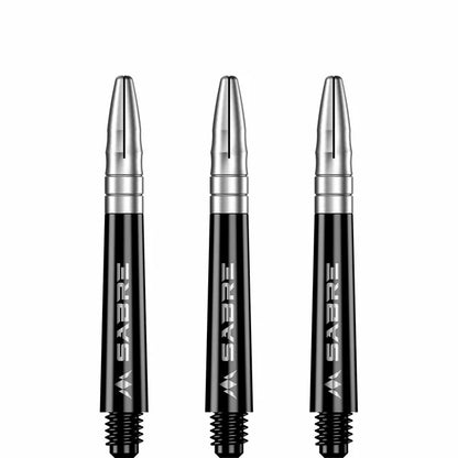 Mission Sabre Black-Silver Top Polycarbonate Dart Shaft Stem image 1