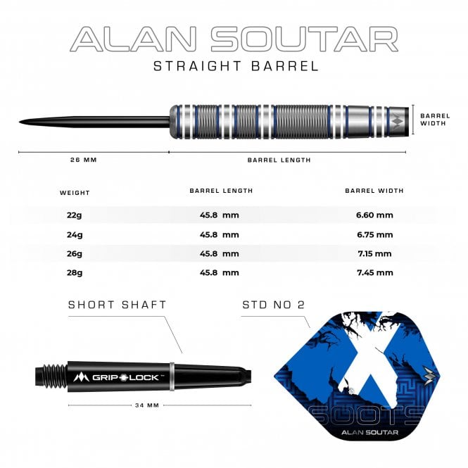 Mission Alan Soutar Steel Tip - Soots - Blue & White Dart Set image 5