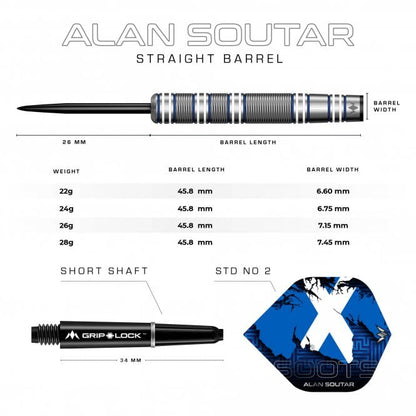 Mission Alan Soutar Steel Tip - Soots - Blue & White Dart Set image 5