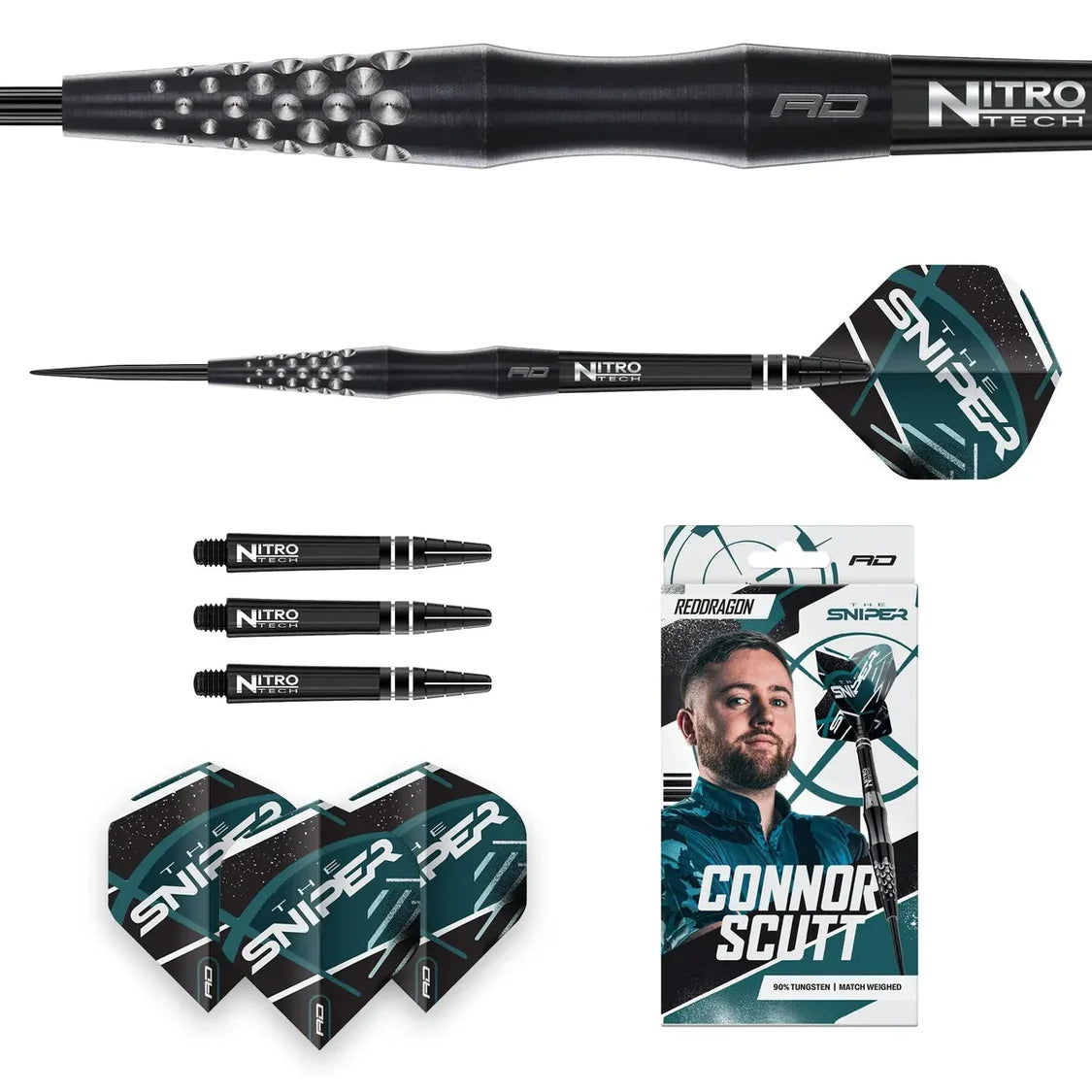 Red Dragon Connor Scutt 90% Tungsten Steel Tip Dart Set
