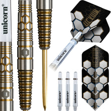 Unicorn Hexium 3 Gold & Black 90% Tungsten Steel Tip Dart Set