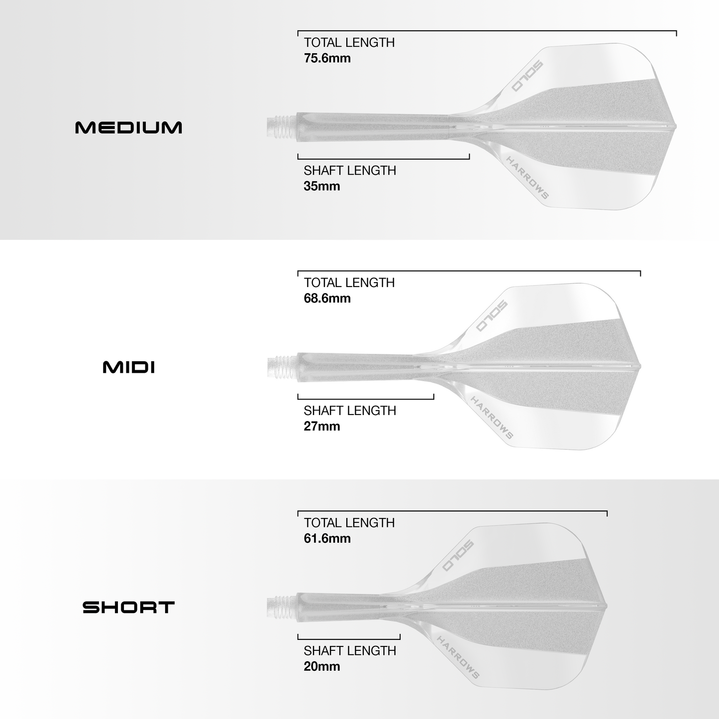 Harrows Solo Clear No6 Integrated Flights & Shafts