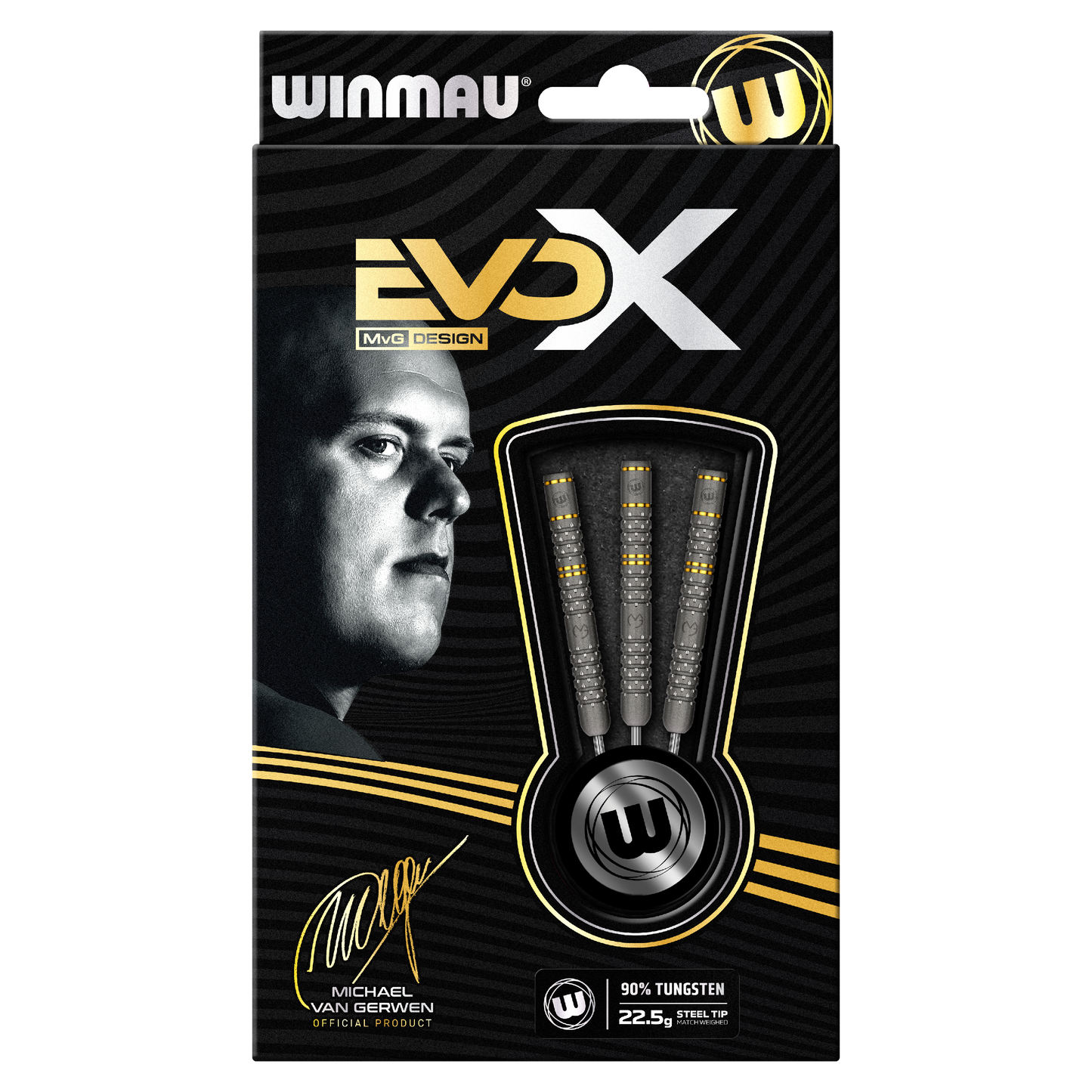 Winmau Michael Van Gerwen MVG Evo X 90% Tungsten Steel Tip Dart Set image 5