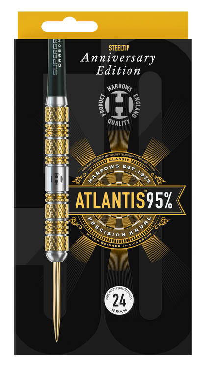 Harrows Atlantis ANNIVERSARY EDITION 95% Tungsten Steel Tip Dart Set image 3