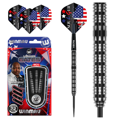 Winmau Leonard Gates 90% Tungsten Steel Tip Dart Set image 0