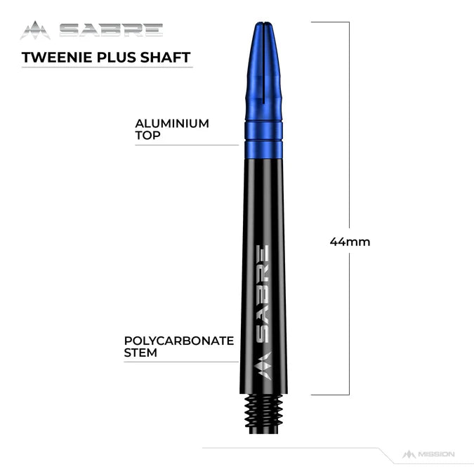 Mission Sabre Black-Blue Top Polycarbonate Dart Shaft Stem image 3