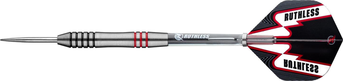 Ruthless Scallop Steel Tip - Twin Ring - Black & Red Dart Set - 24g image 1