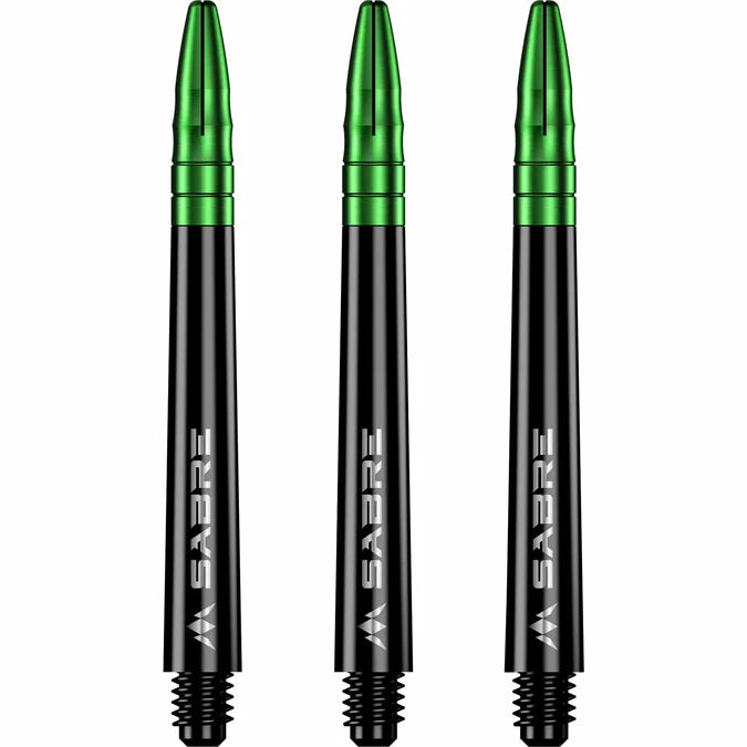 Mission Sabre Black-Green Top Polycarbonate Dart Shaft Stem image 0
