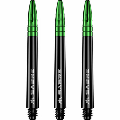 Mission Sabre Black-Green Top Polycarbonate Dart Shaft Stem image 0