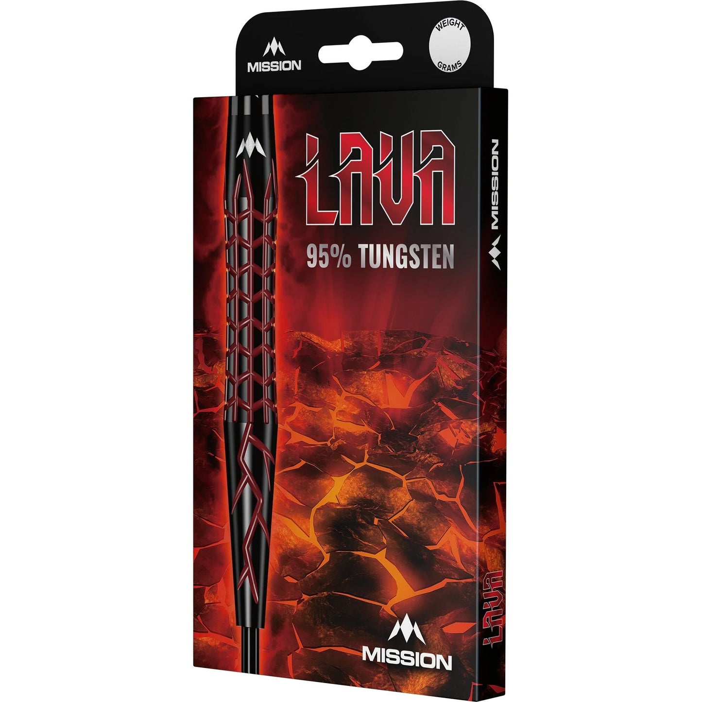 Mission Lava Black & Red Electro Plated 95% Tungsten Steel Tip Dart Set image 3