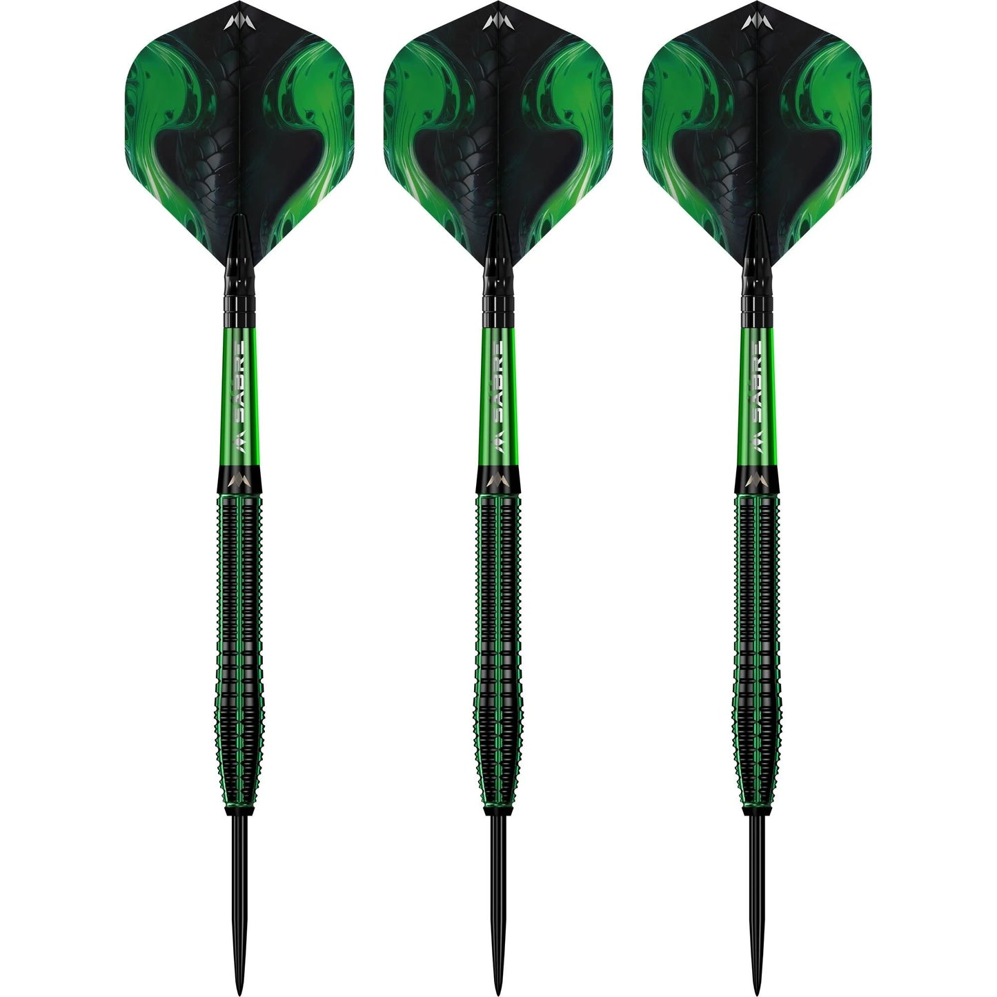Mission Venom Black & Green Electro Plated 90% Tungsten Steel Tip Dart Set image 2