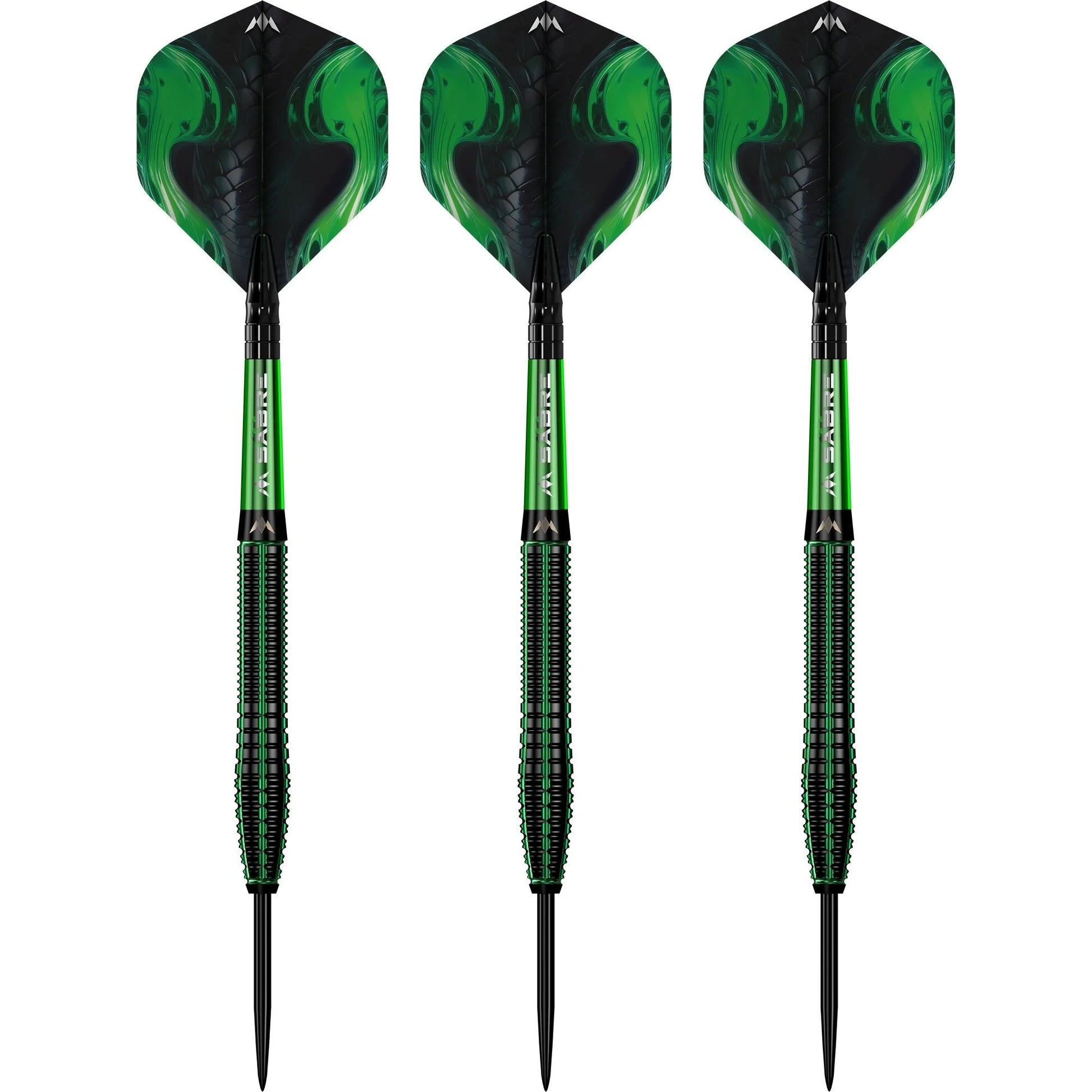 Mission Venom Black & Green Electro Plated 90% Tungsten Steel Tip Dart Set image 2