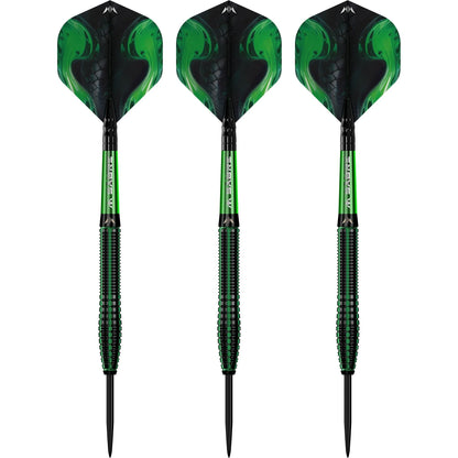 Mission Venom Black & Green Electro Plated 90% Tungsten Steel Tip Dart Set image 2