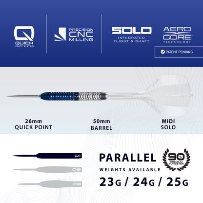 Harrows Geo 01 Parallel 90% Tungsten Quick Point Dart Set