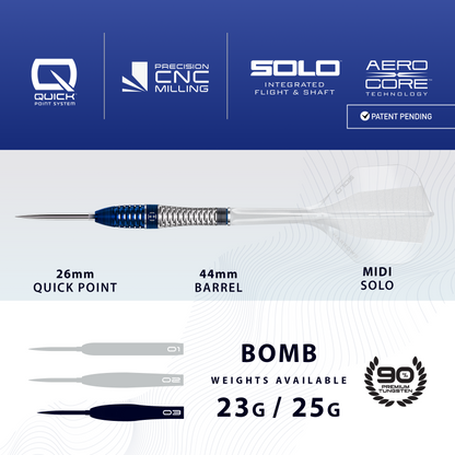 Harrows Geo Bomb 03 90% Tungsten Quick Point Dart Set