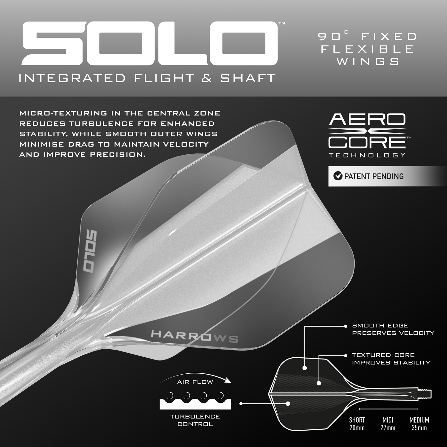 Harrows Solo Clear No6 Integrated Flights & Shafts