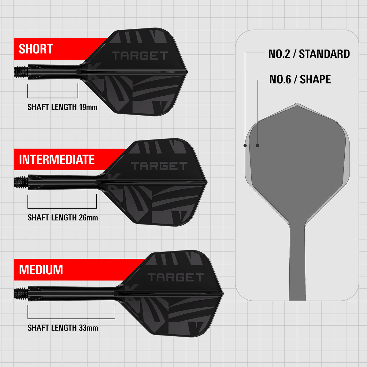 Target K-Flex 2026 Black No6 Dart Flights