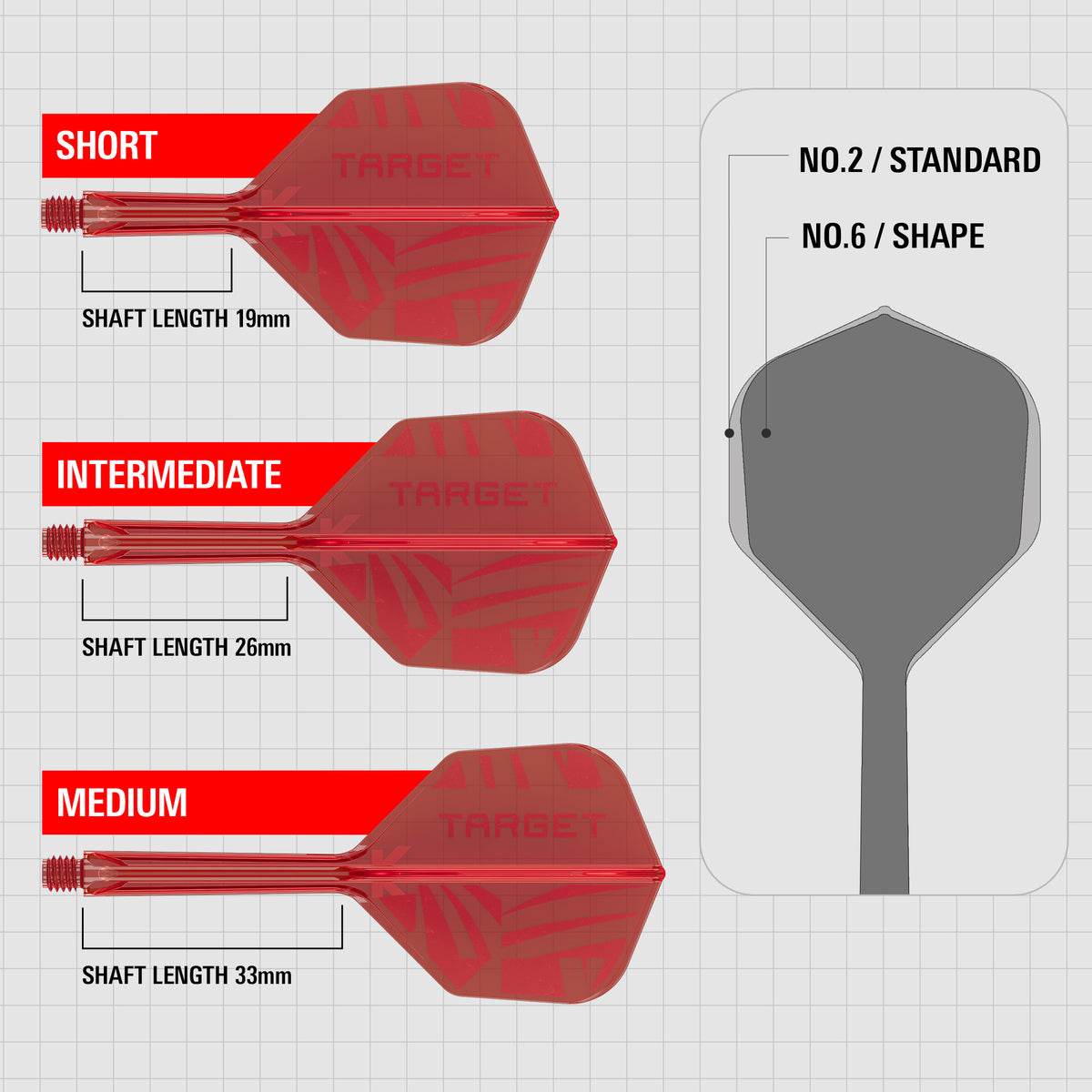 Target K-Flex 2026 Red No6 Dart Flights