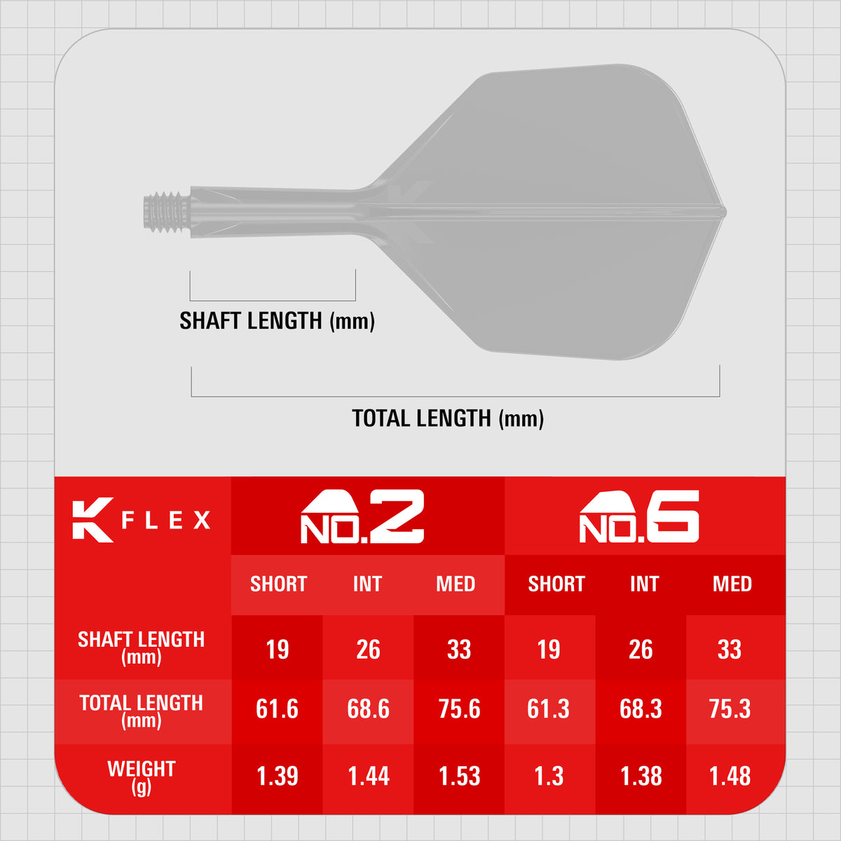 Target K-Flex 2026 Red No6 Dart Flights
