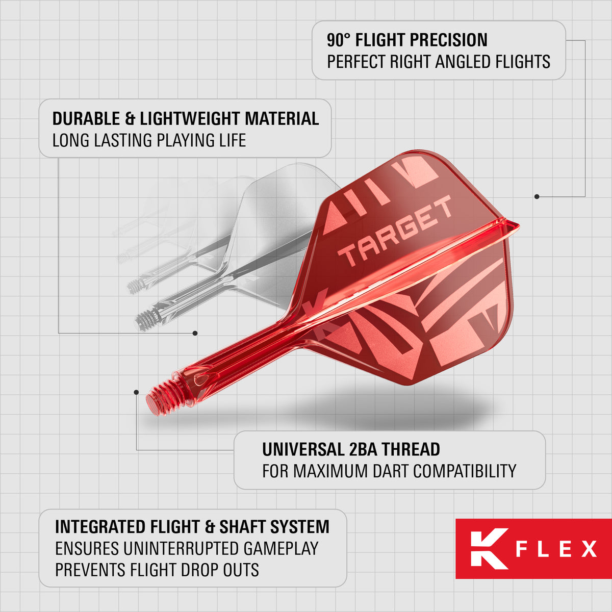 Target K-Flex 2026 Red No6 Dart Flights