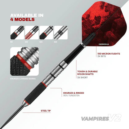 Designa Vampires V2 Darts - M3 - Steel Tip Dart Set image 5