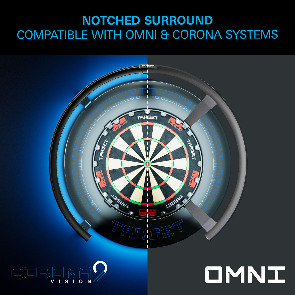 Target Corona Vision Notched Dartboard Surround