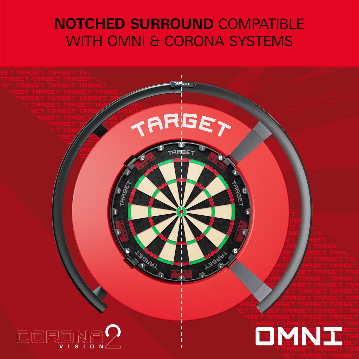 Target Red Notched Dartboard Surround