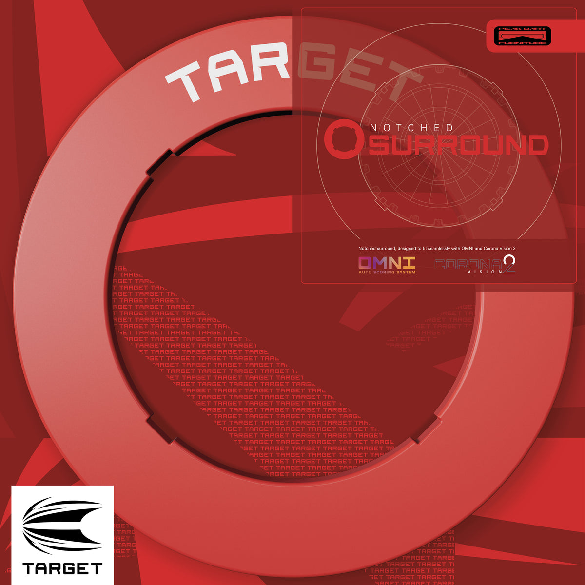 Target Red Notched Dartboard Surround