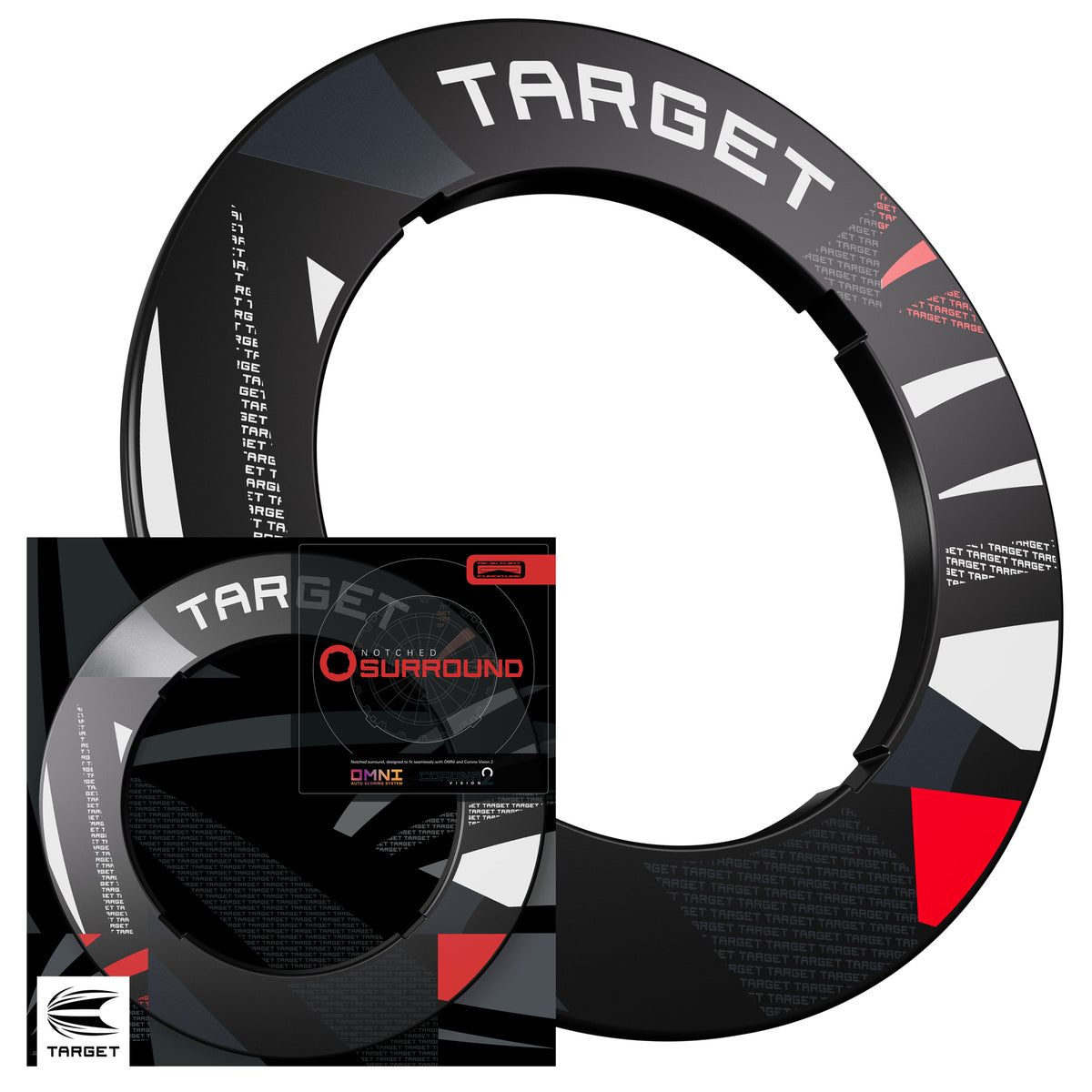 Target Black Patterned Dartboard Notched Surround