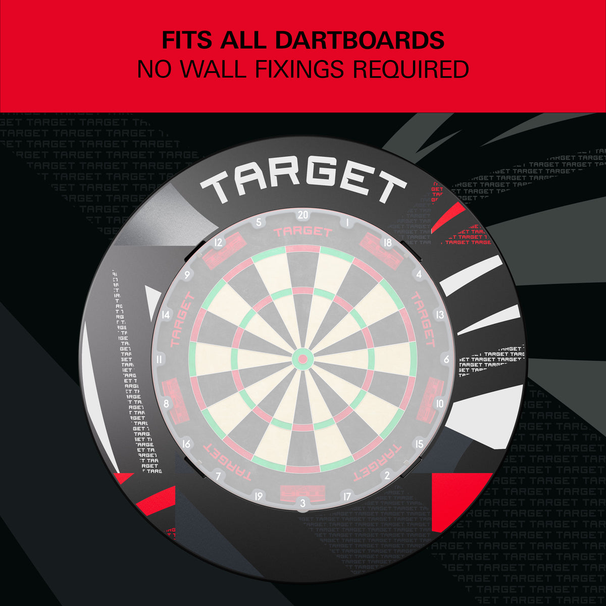 Target Black Patterned Dartboard Notched Surround