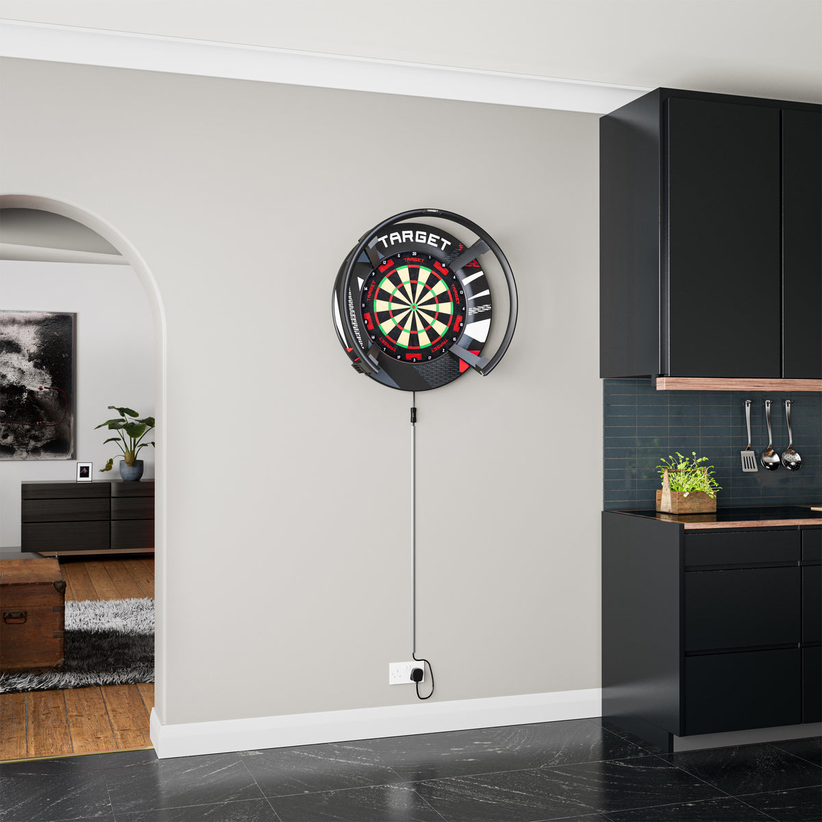 Target Black Patterned Dartboard Notched Surround
