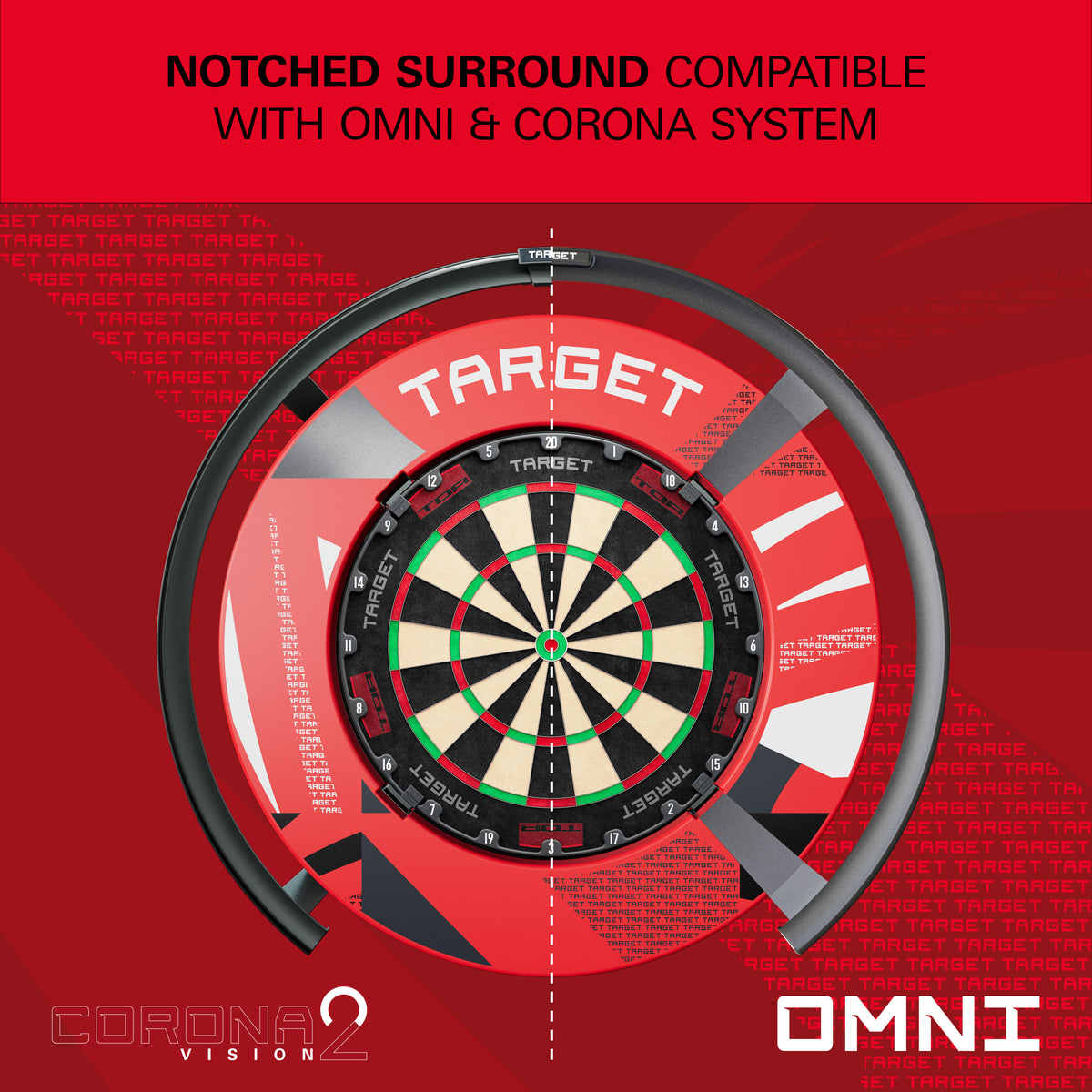 Target Red Patterned Dartboard Notched Surround
