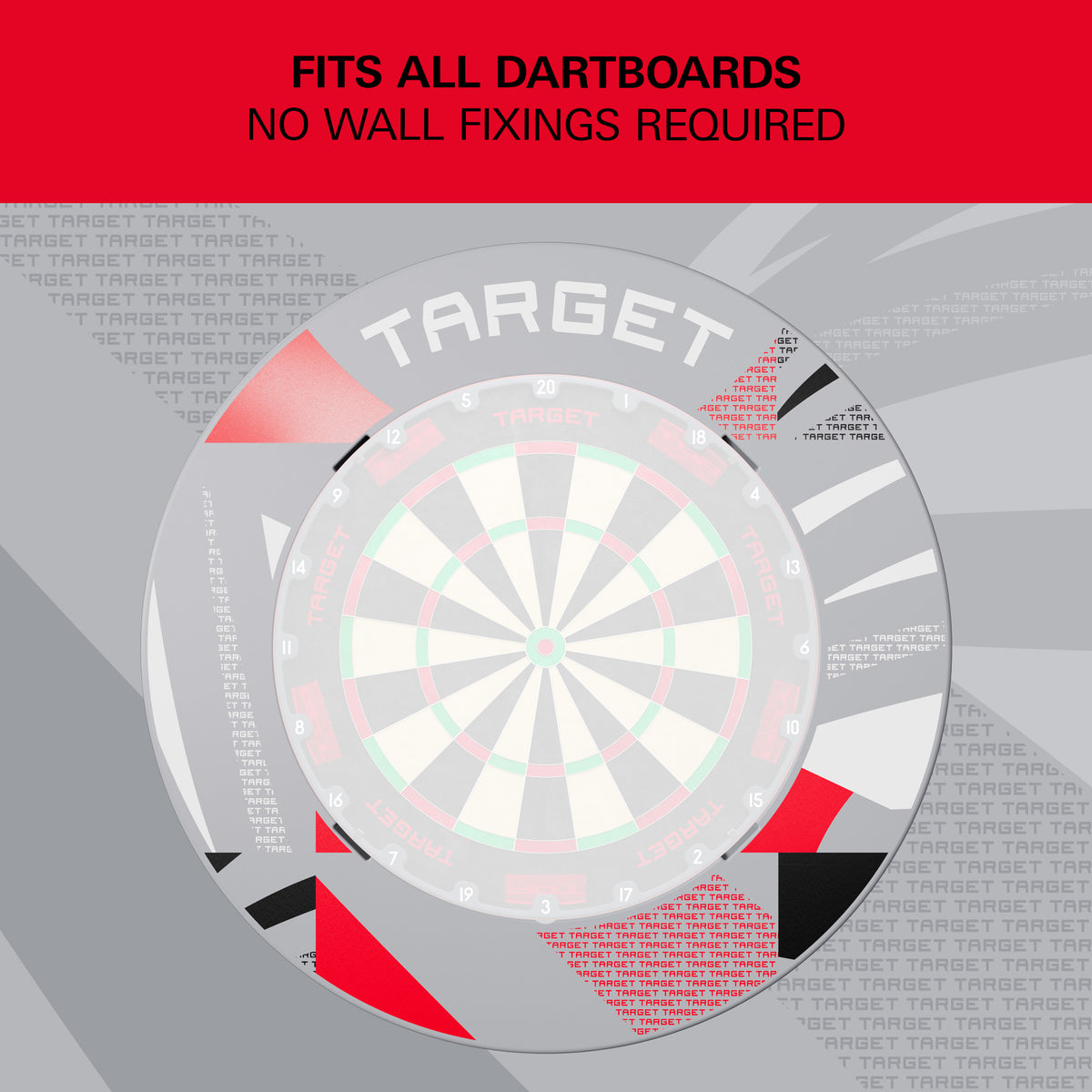 Target Grey Patterned Dartboard Notched Surround
