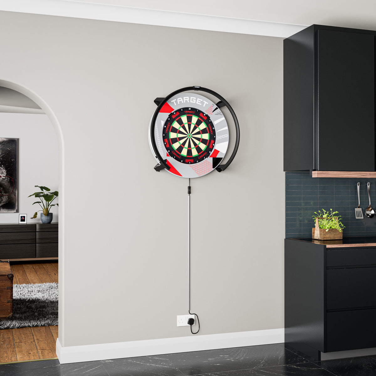 Target Grey Patterned Dartboard Notched Surround