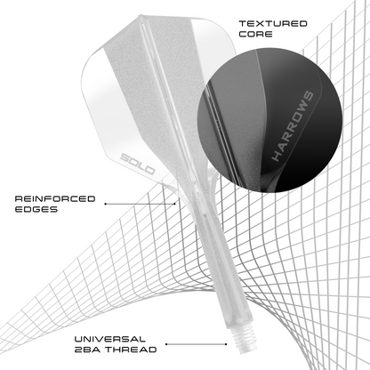 Harrows Solo Clear No6 Integrated Flights & Shafts