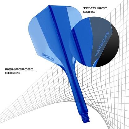 Harrows Solo Blue No6 Integrated Flights & Shafts