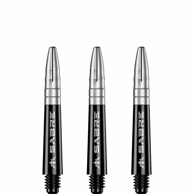 Mission Sabre Black-Silver Top Polycarbonate Dart Shaft Stem image 2