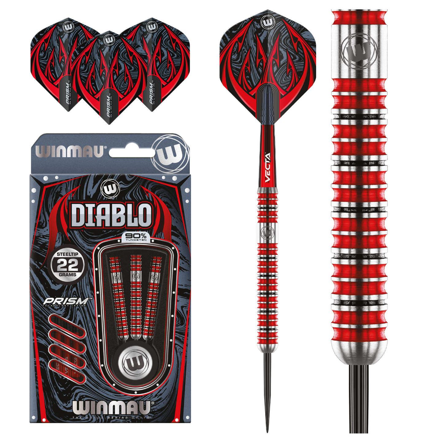Winmau Diablo Parallel Steel Tip Dart Set image 0