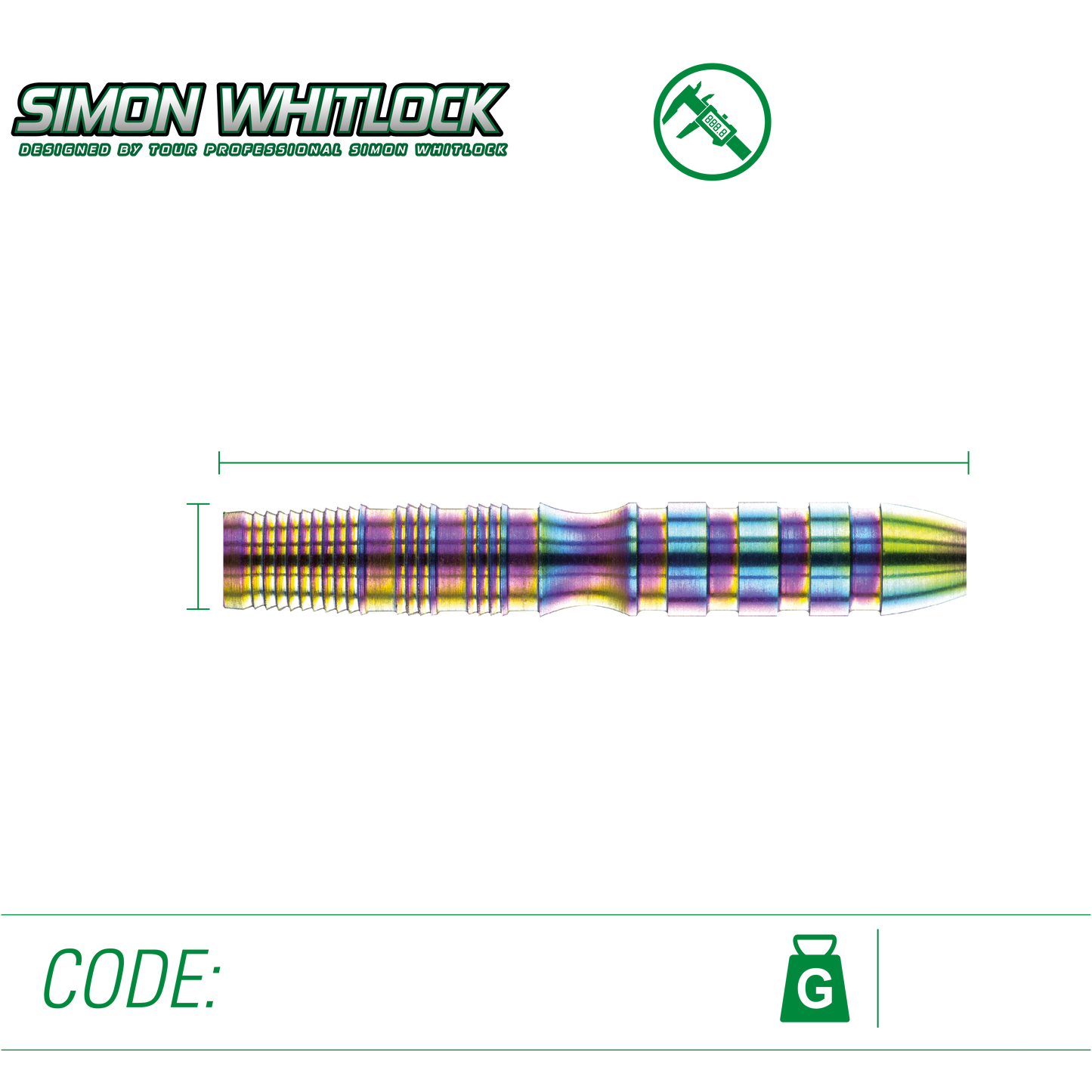Winmau Simon Whitlock World Cup SE Rainbow 90% Tungsten Steel Tip Dart Set image 2