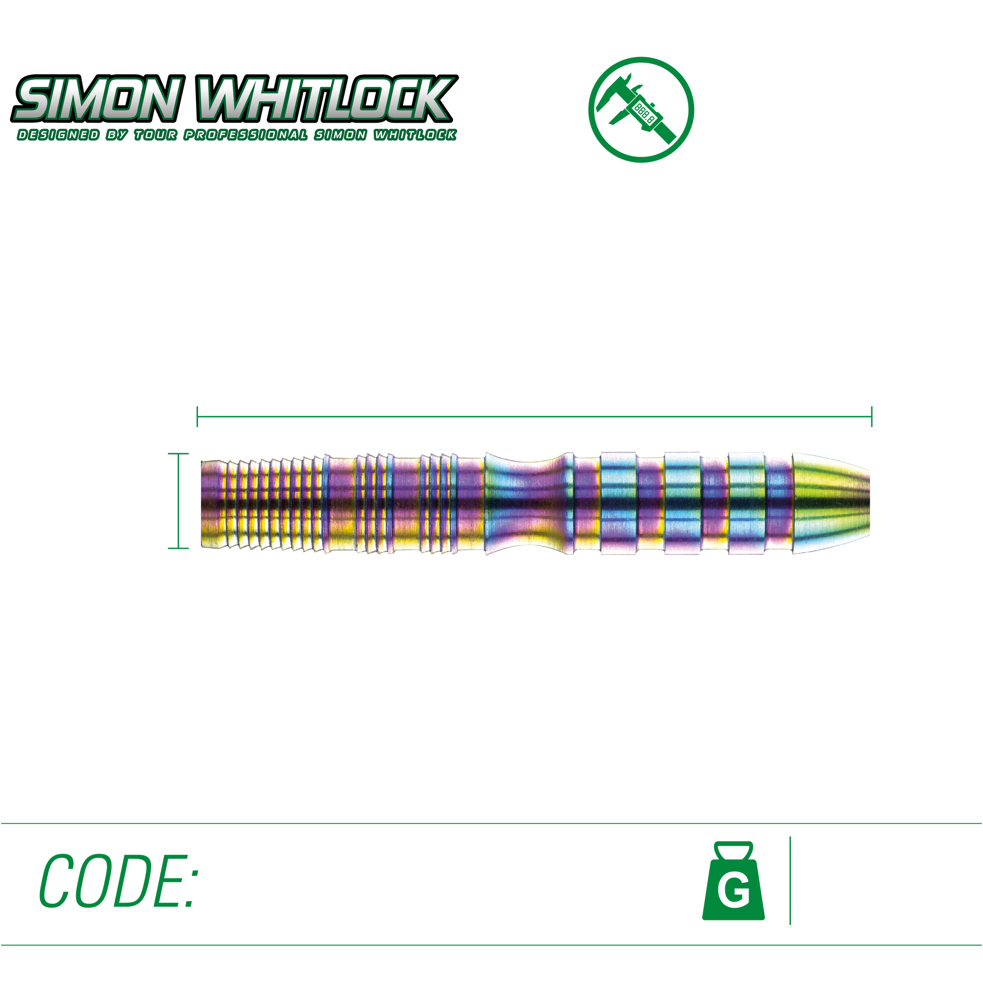 Winmau Simon Whitlock World Cup SE Rainbow 90% Tungsten Steel Tip Dart Set image 2