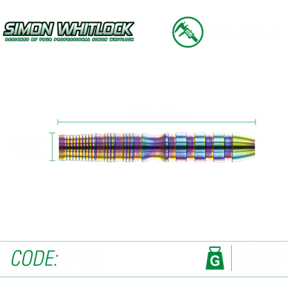 Winmau Simon Whitlock World Cup SE Rainbow 90% Tungsten Steel Tip Dart Set image 2
