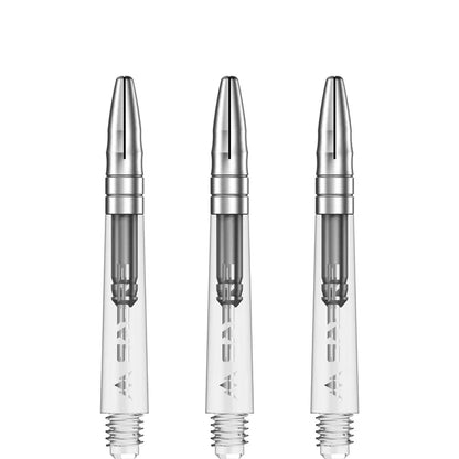 Mission Sabre Clear-Silver Top Polycarbonate Dart Shaft Stem image 1