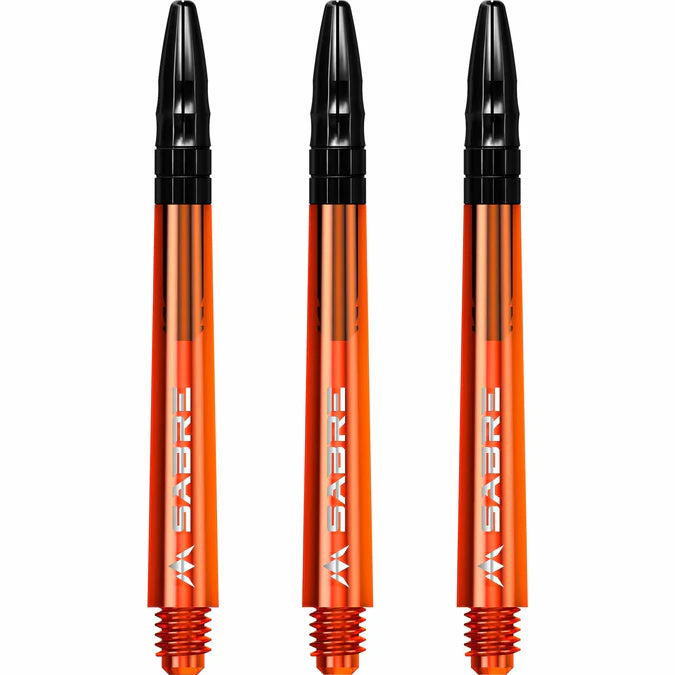 Mission Sabre Orange-Black Top Polycarbonate Dart Shaft Stem image 0