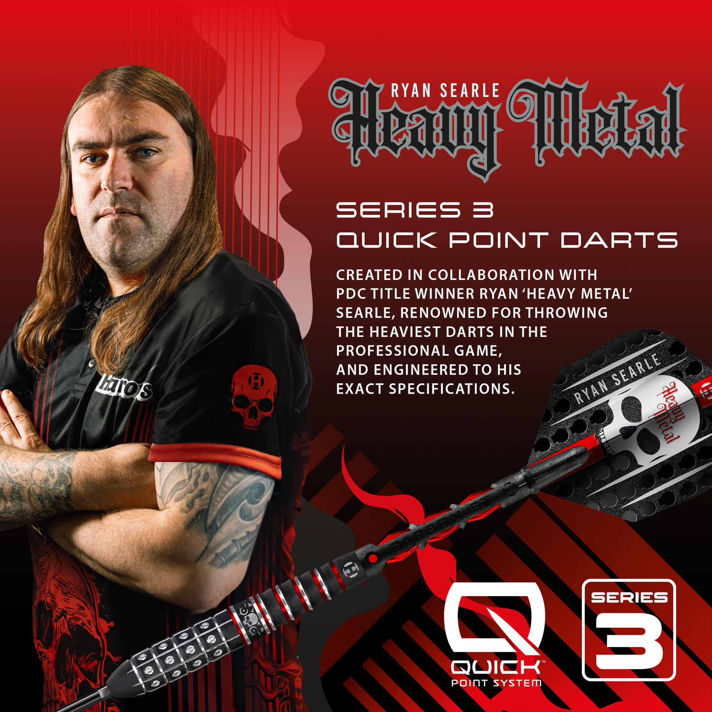 Harrows Ryan Searle Series 3 90% Tungsten Quick Point Dart Set