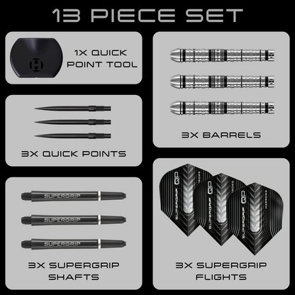Harrows Supergrip 90% Tungsten Quick Point Dart Set
